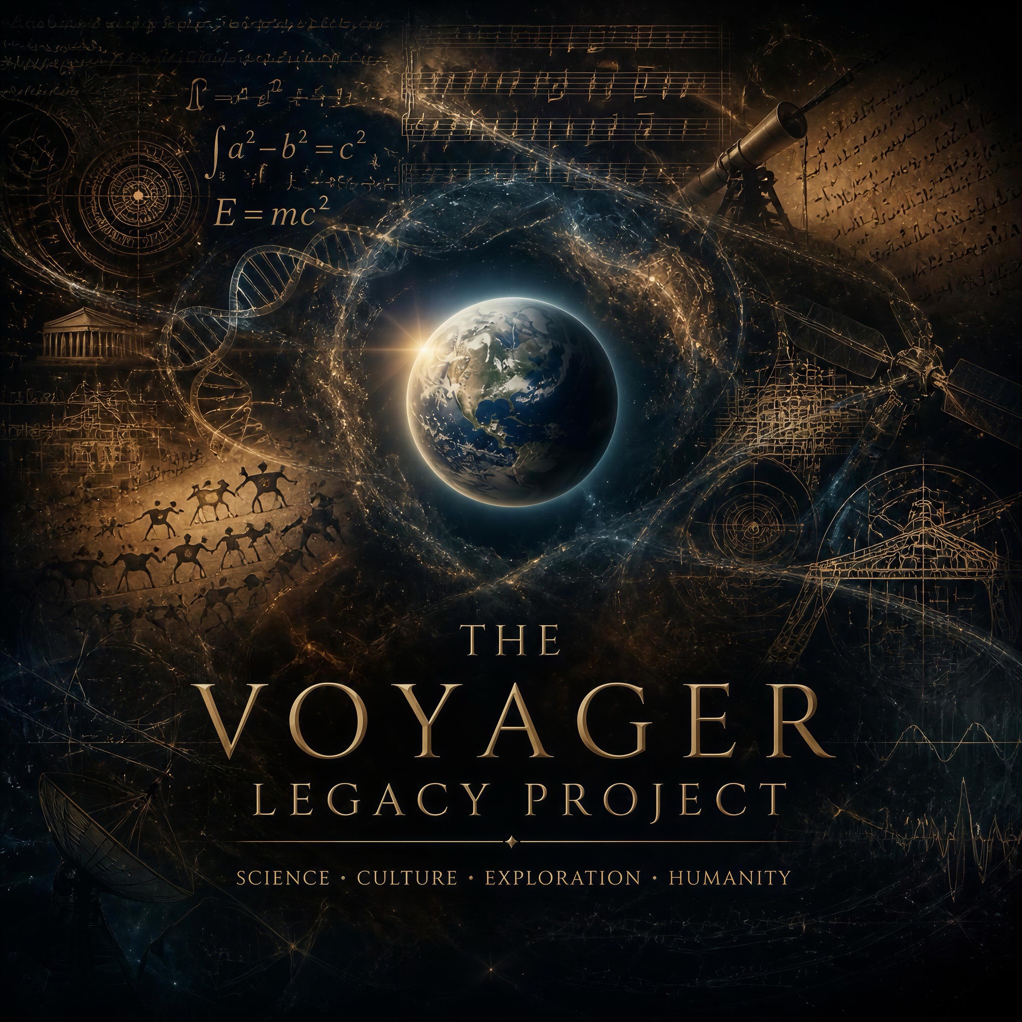 The Voyager Legacy Project artwork representing science, culture, exploration and humanity
